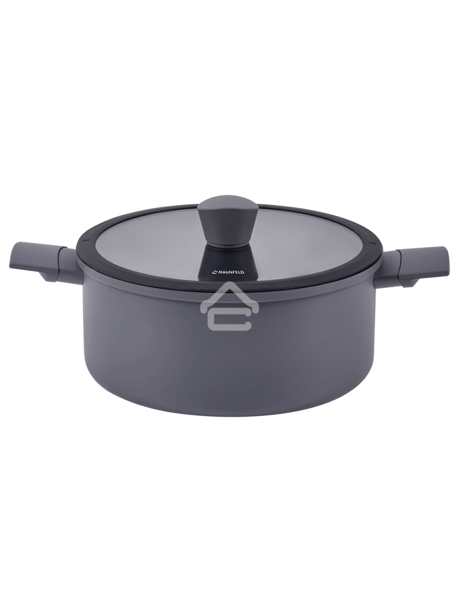 Кастрюля Maunfeld ASTRID MF20ASTR1CR из кованого алюминия со стеклянной крышкой, 20 см,3 л