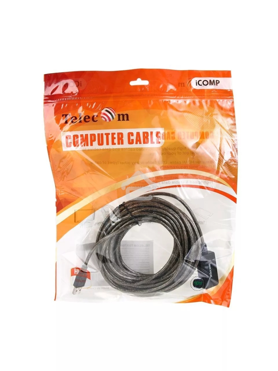 Кабель USB2.0-repeater, удлинительный активный <Am-->Af> 10м, Telecom <TUS7049-10M>