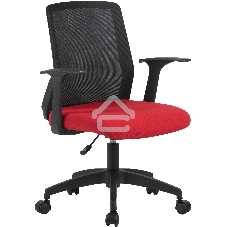 Кресло компьютерное Cactus CS-MC222-BKRD черный, сиденье темно-красный, сетка/ткань, низк.спин. крестов. пластик, пластик черный