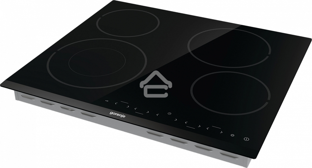 Варочная панель Gorenje ECT642BCSCE, 59 см, Hi-Light, 4 конфорки, таймер, сенсорное управление, шлифованный передний край, PowerBoost, дисплей, блокировка от детей, черный