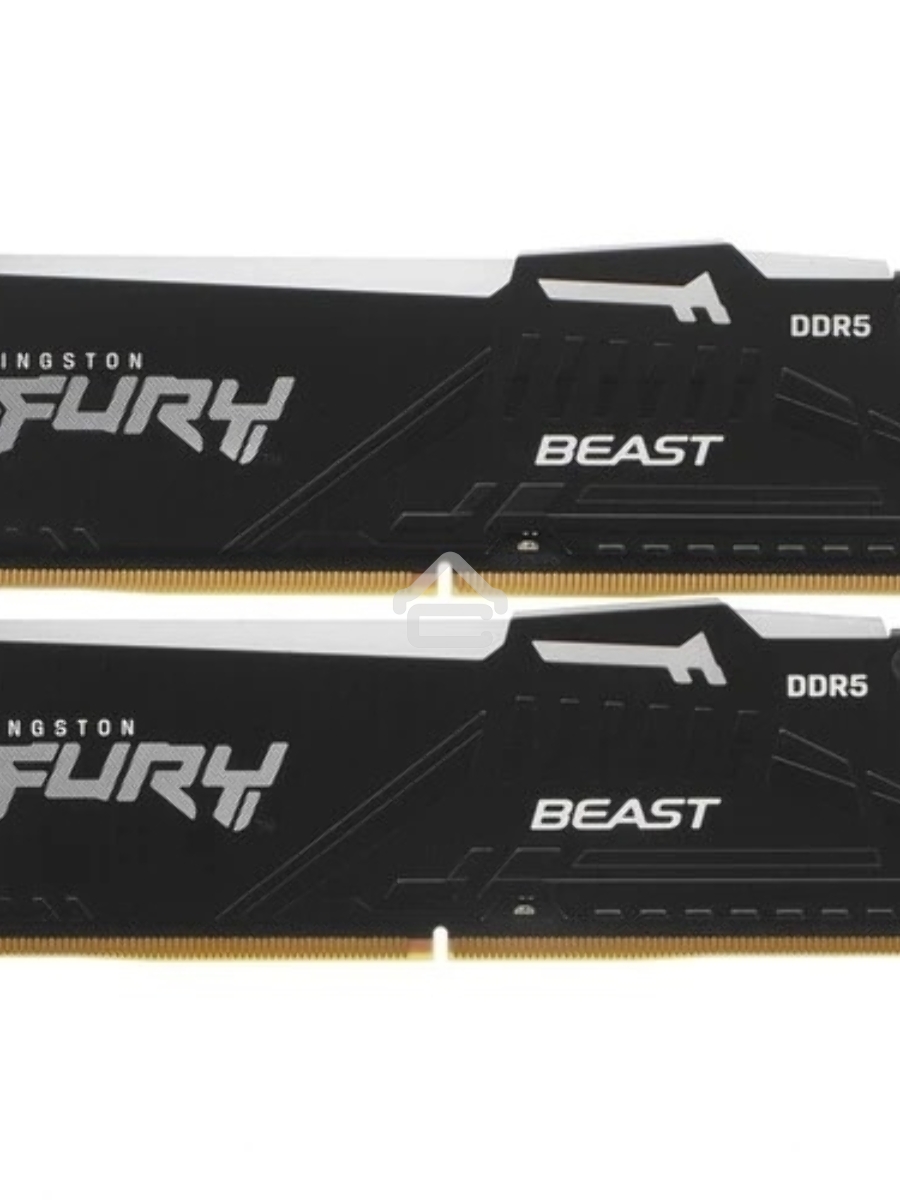 Оперативная память Kingston Fury Beast, DDR5, 16GB (2x8GB), 5600MHz, CL40, DIMM, с радиаторами, RGB, черный