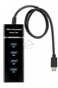 Разветвитель USB-C Digma DHUB-4USB-C-3.0 4порт. черный