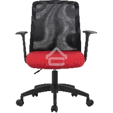 Кресло компьютерное Cactus CS-MC222-BKRD черный, сиденье темно-красный, сетка/ткань, низк.спин. крестов. пластик, пластик черный