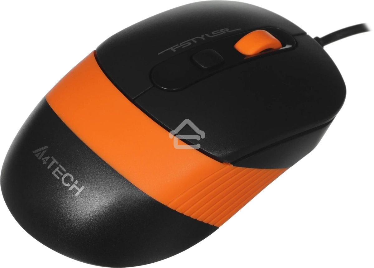 Мышь проводная A4Tech Fstyler FM10 черный/оранжевый, 1600 dpi, USB, кнопки - 4