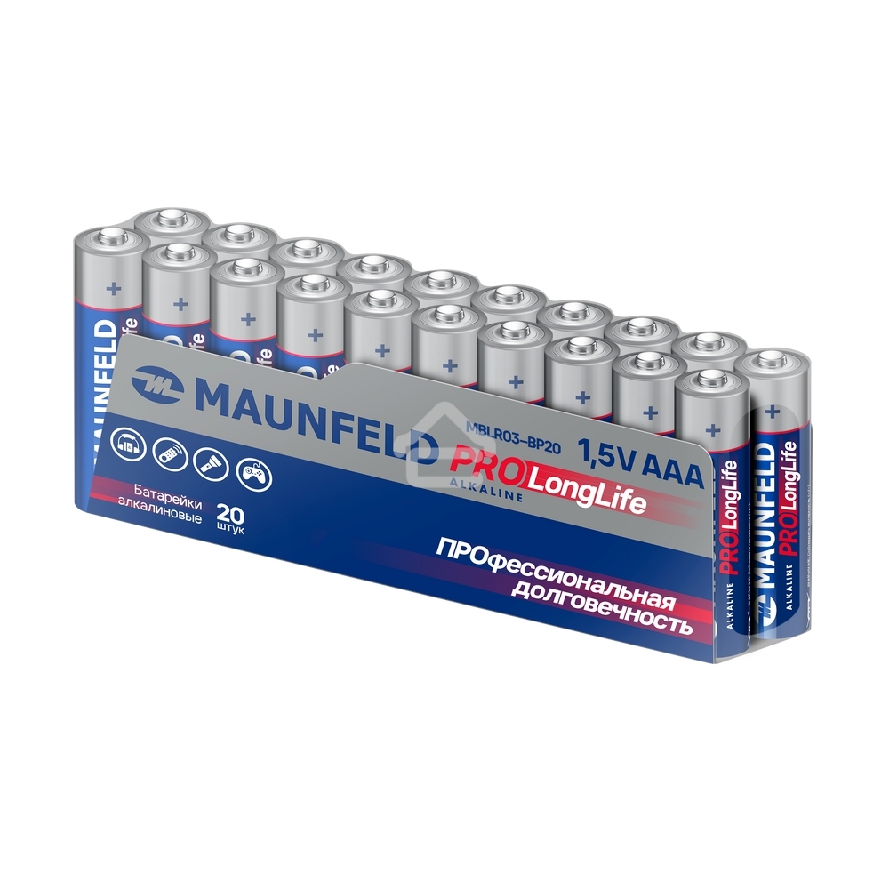 Батарейки Maunfeld PRO Long Life Alkaline ААА(LR03) MBLR03-PB20, упаковка 20 шт., 1.5 В