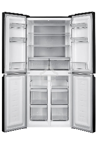 Холодильник Hotpoint HFL4 522I XBR чёрный трехкамерный 266/160 л морозилка снизу, No Frost, Side by Side