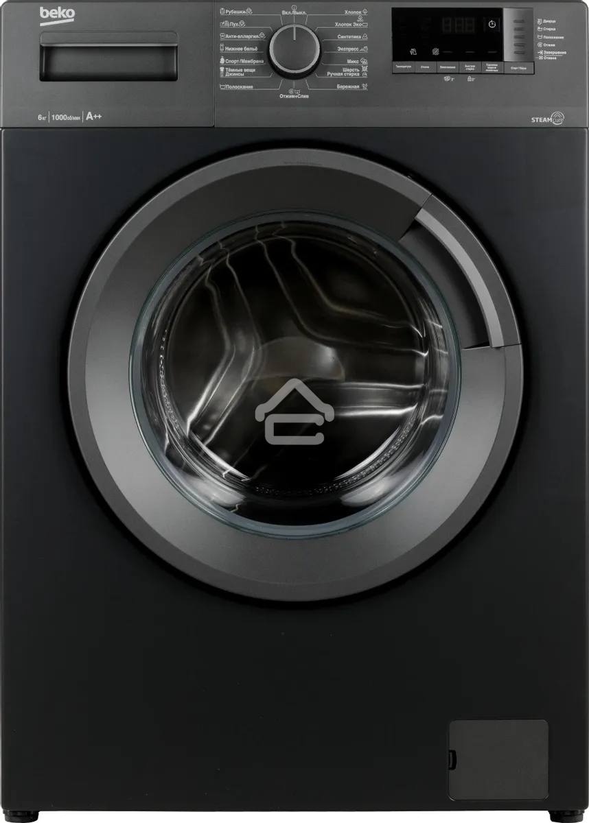 Стиральная машина Beko WSRE6512ZAA 7320210019 черный, загрузка фронтальная 6 кг, 1000 об/мин., класс: А++