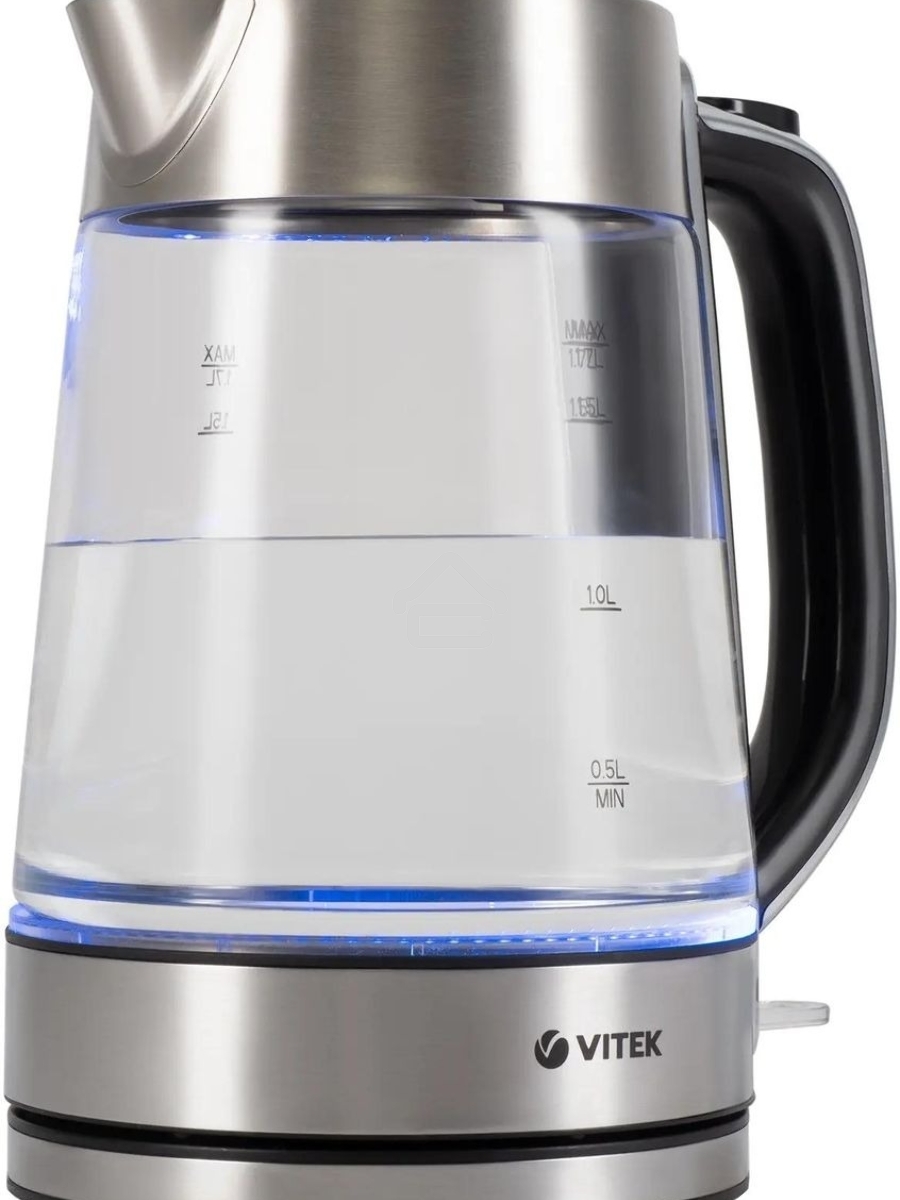 Чайник электрический Vitek VT-1184 1.7л. 2200Вт серебристый корпус: стекло/металл