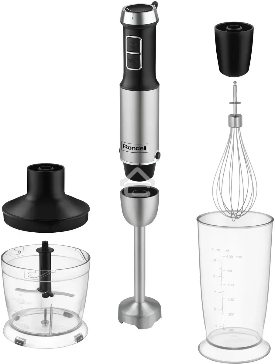 Блендер погружной Rondell RDE-1306 1200 Вт, черный/серебристый