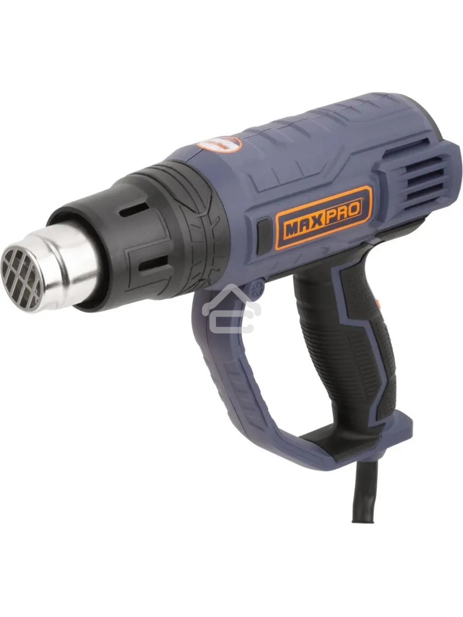 Фен технический MAX-PRO MPHG2001 2000 Вт, 60/350/600°C, 500 л/мин, 0,76 кг, резиновый кабель, резиновые вставки, кор.