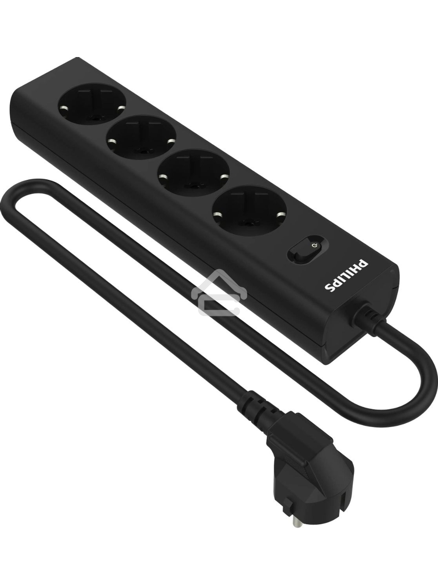 Сетевой фильтр Philips CHP2145BC/51, 5м, 4 розетки, черный