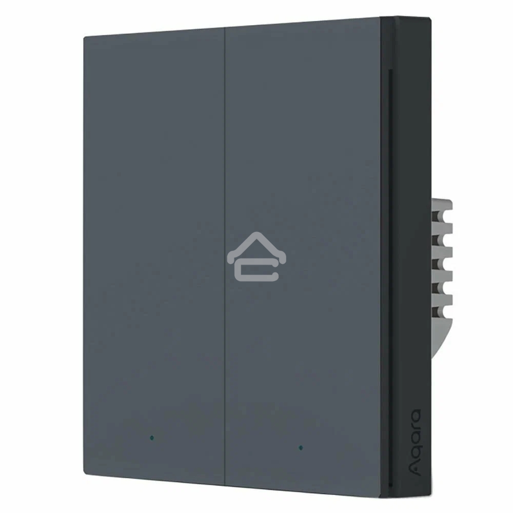 Выключатель двухклавишный без нейтрали Aqara Smart Wall Switch H1 EU (WS-EUK02 graphite) 