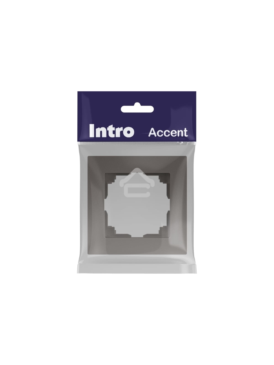 Рамка для розеток и выключателей Intro Accent 6-501-09 на 1 пост СУ титан Б0063769