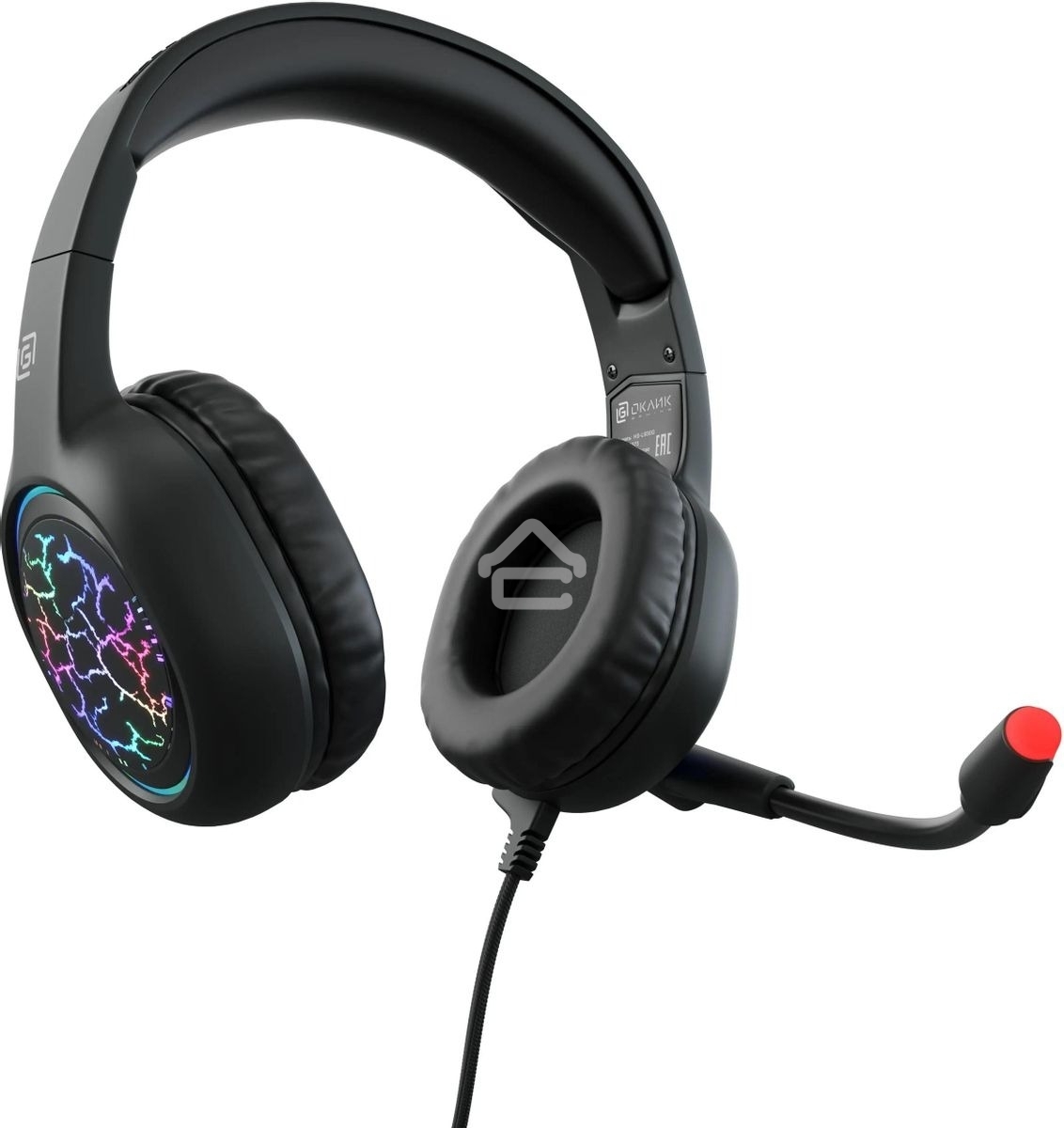 Наушники с микрофоном Oklick HS-L930G SNORTER черный/синий 2м мониторные USB оголовье (HS-L930G)