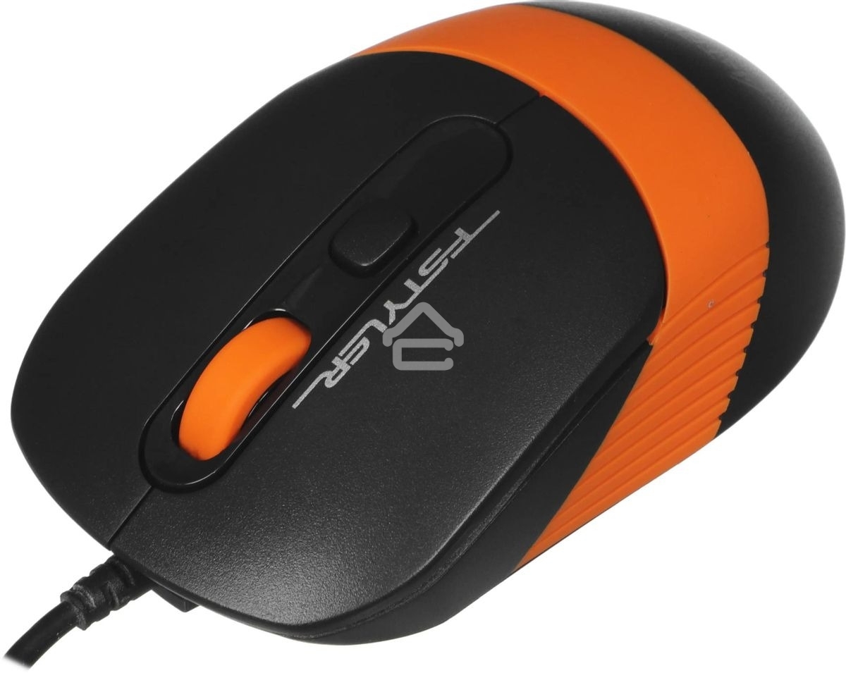 Мышь проводная A4Tech Fstyler FM10 черный/оранжевый, 1600 dpi, USB, кнопки - 4
