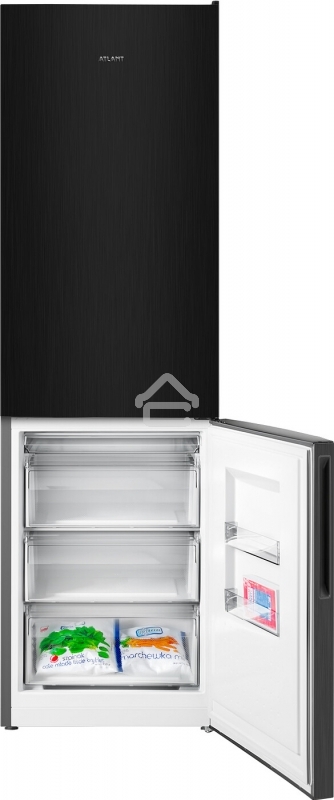 Холодильник Atlant ХМ-4624-151 черный металлик двухкамерный 228/119л морозилка снизу