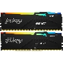 Оперативная память Kingston Fury Beast, DDR5, 16GB (2x8GB), 5600MHz, CL40, DIMM, с радиаторами, RGB, черный