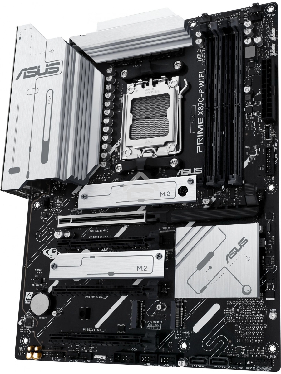 Материнская плата ASUS PRIME X870-P WIFI, AM5, AMD X870, 4xDDR5, 2xSATA, 4xM.2, 1xPCI-E 5.0 x16, 2xPCI-E 4.0 x1, 1xHDMI, 2xUSB-C, 1x 2.5Gb LAN, 4xUSB-A 3.2 Gen 1, 1xUSB-A 3.2 Gen 2, 4xUSB-A 2.0, 3x3.5 мм, 7.1, 1xWi-Fi 7, ATX