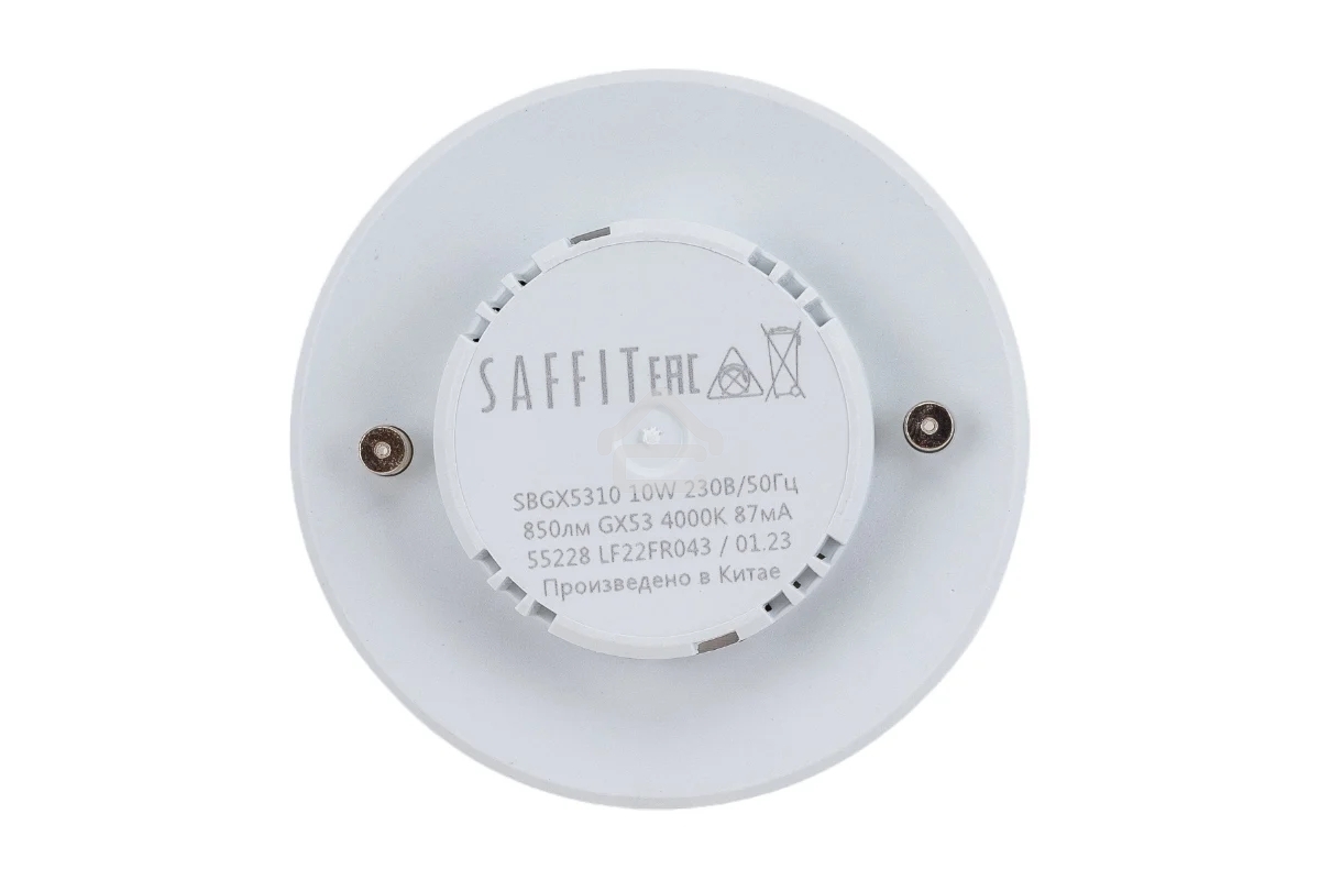 Лампа светодиодная SAFFIT SBGX5310 (55228) 10Вт GX53 белый таблетка