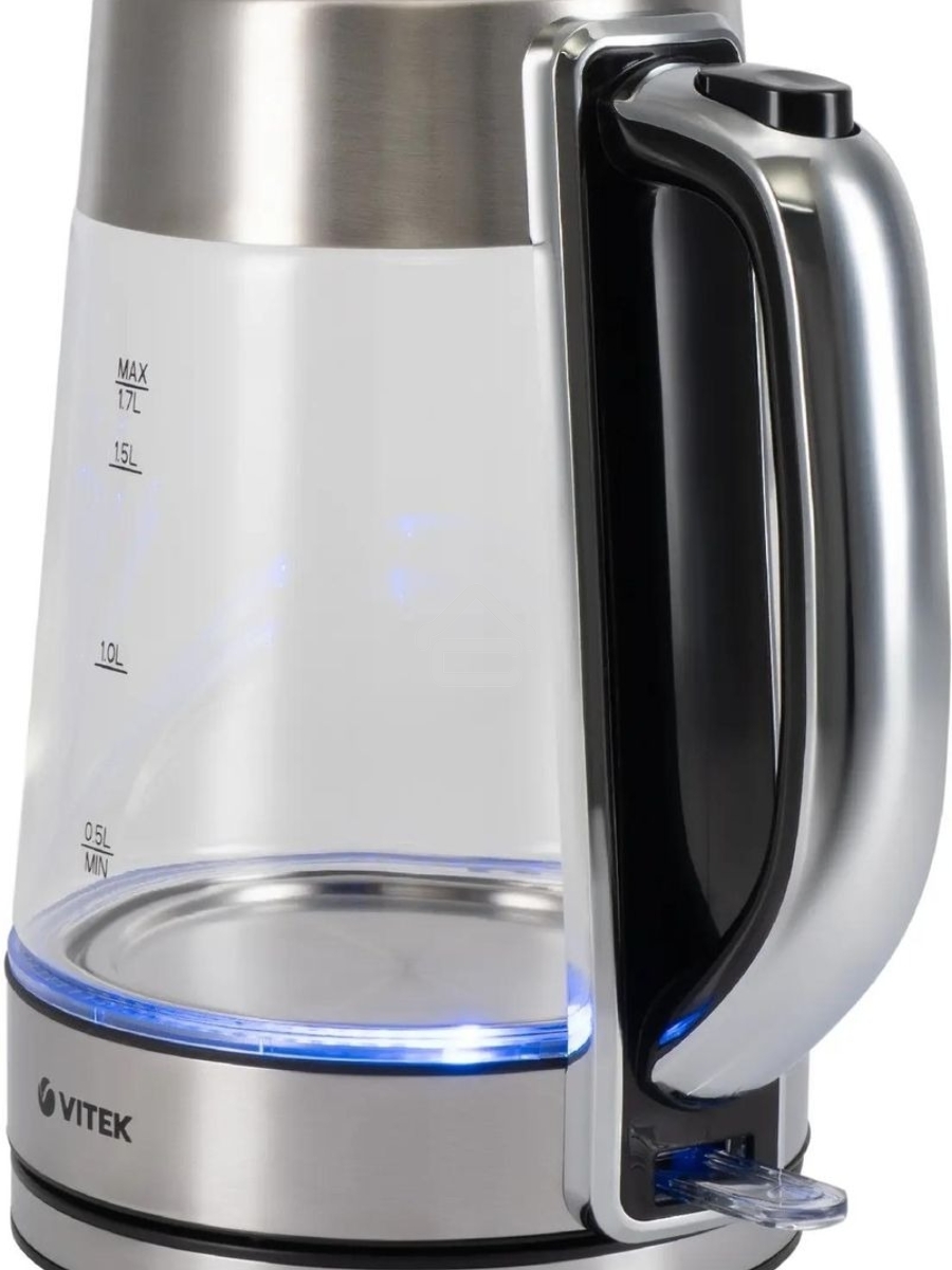 Чайник электрический Vitek VT-1184 1.7л. 2200Вт серебристый корпус: стекло/металл