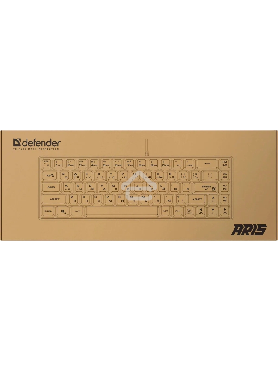 Игровая клавиатура проводная Defender Aris GK-349 RU,бел/черн,68кн+FN,радуж,1.5м