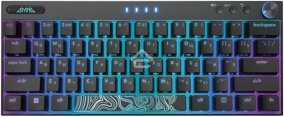 Клавиатура беспроводная GMNG GG-KB500XW (1910516), USB, Bluetooth/Радиоканал, черный