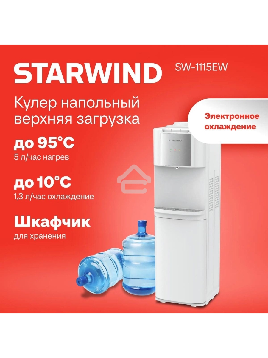 Кулер Starwind SW-1115EW напольный электронный белый