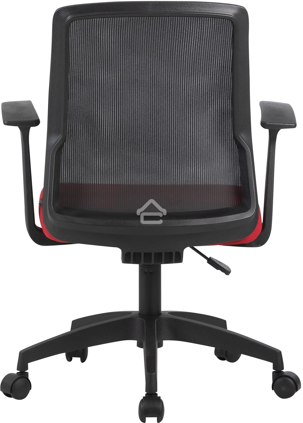 Кресло компьютерное Cactus CS-MC222-BKRD черный, сиденье темно-красный, сетка/ткань, низк.спин. крестов. пластик, пластик черный