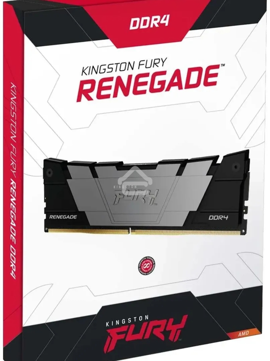Оперативная память Kingston Fury Renegade, DDR4, 16GB (2x8GB), 3600MHz, CL16, DIMM, с радиаторами, серый/черный