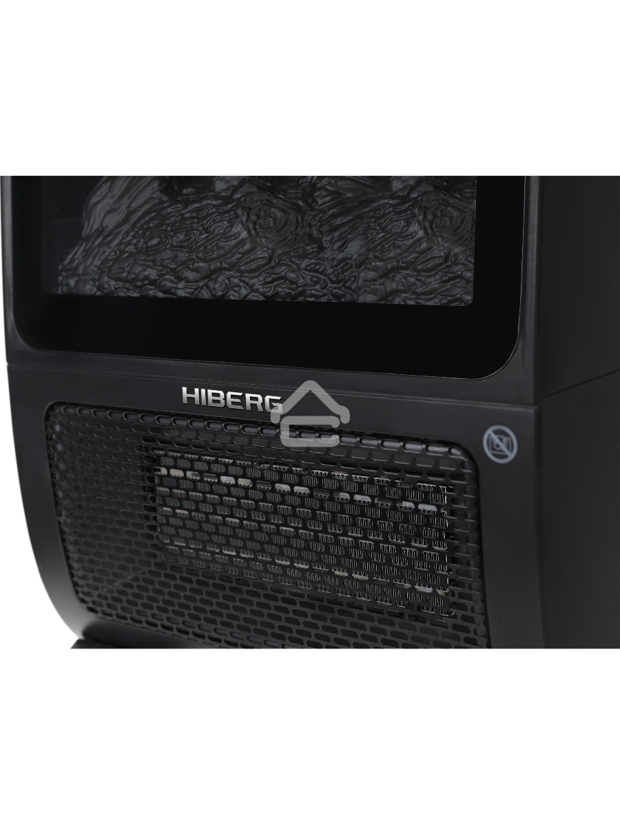 Тепловентилятор HIBERG TSF 3000 B, черный, 2000 Вт, 30 м2, с 3D - камином