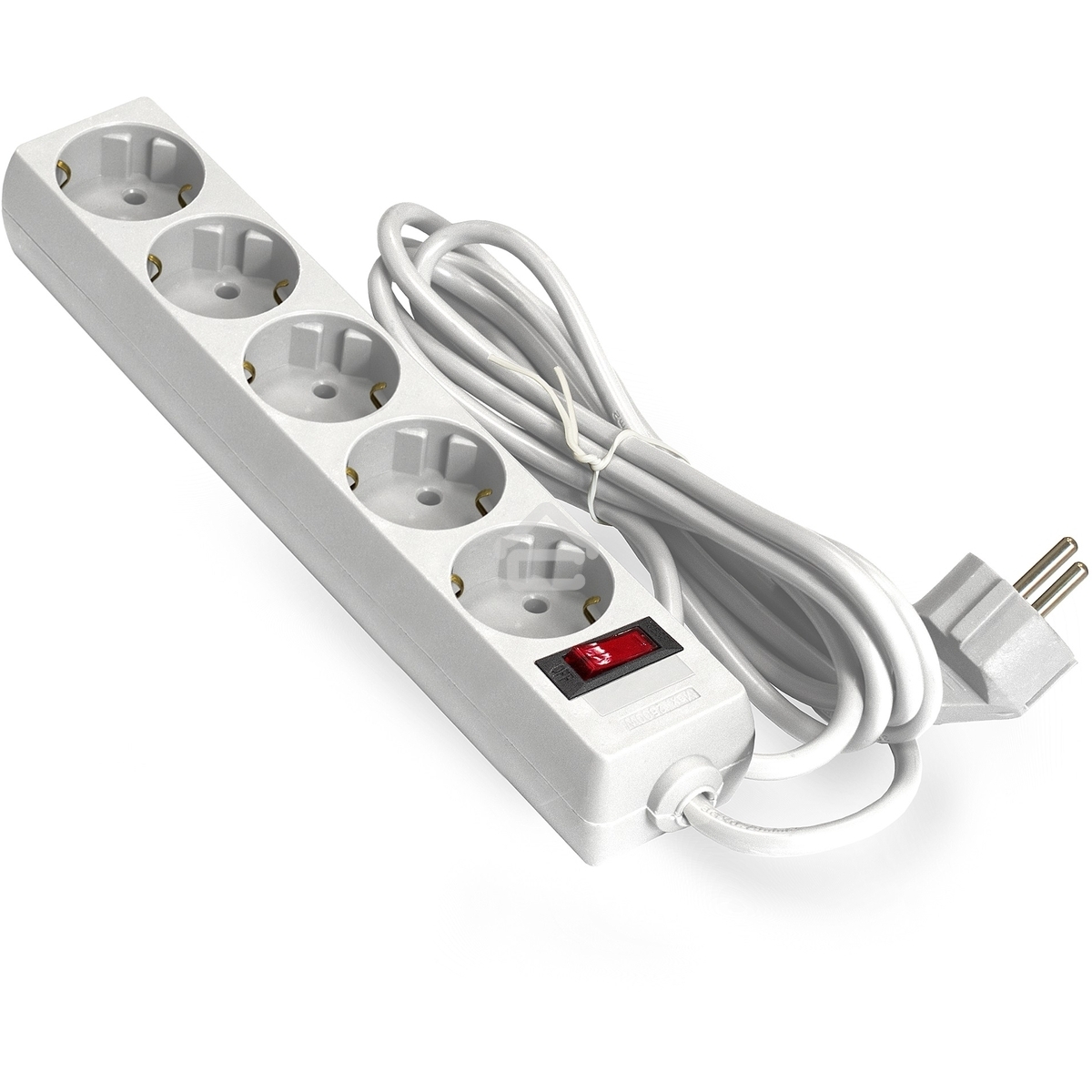 Удлинитель ExeGate EC-5-3W EX279360RUS белый, 3 м, евровилка, 5 розеток, 2200 Вт