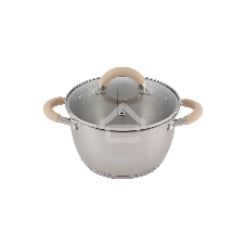 Кастрюля MALLONY Fortuna нержавеющая сталь, со стеклянной крышкой, матовый корпус ручки с силиконом, 2,5 л