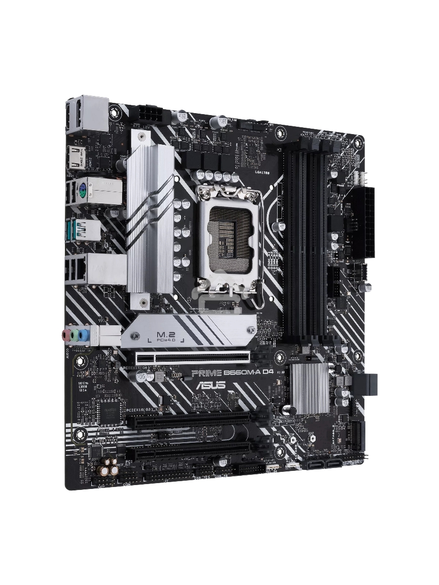 Материнская плата ASUS PRIME B660M-A D4-CSM, LGA 1700, Intel B660, 4xDDR4, 4xSATA, 2xM.2, 1xPCIe 4.0 x16, 1xPCIe 4.0 x4, 1xDP, 2xHDMI, 1x 1Gb LAN, 2xUSB-A 3.2 Gen 2, 4xUSB-A 2.0, 3x3.5 мм, 7.1, mATX