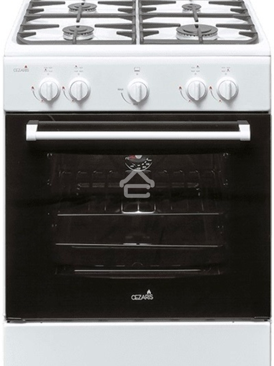Плита газовая Cezaris ПГ 3200-00 белый, конфорок 4 шт, духовка 59 л, 60 см x 85 см x 60 см