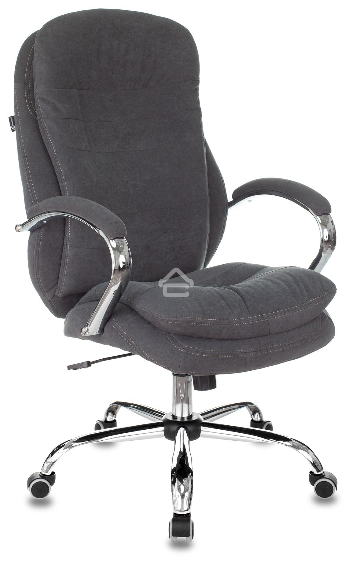 Кресло руководителя Бюрократ T-9950SL Fabric серый Alfa 44, крестовина металл хром