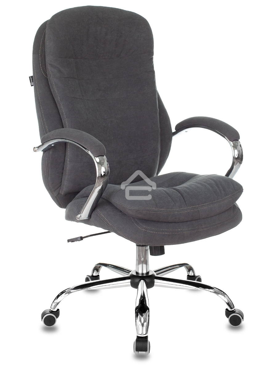 Кресло руководителя Бюрократ T-9950SL Fabric серый Alfa 44, крестовина металл хром