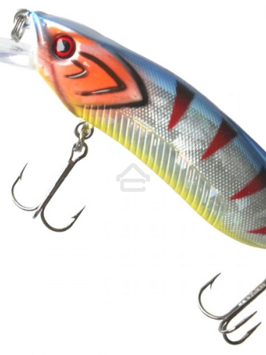 Воблер минноу 451, SAN-MINNOW BAX 73SP, Голубая с блестками и оранж. с низу