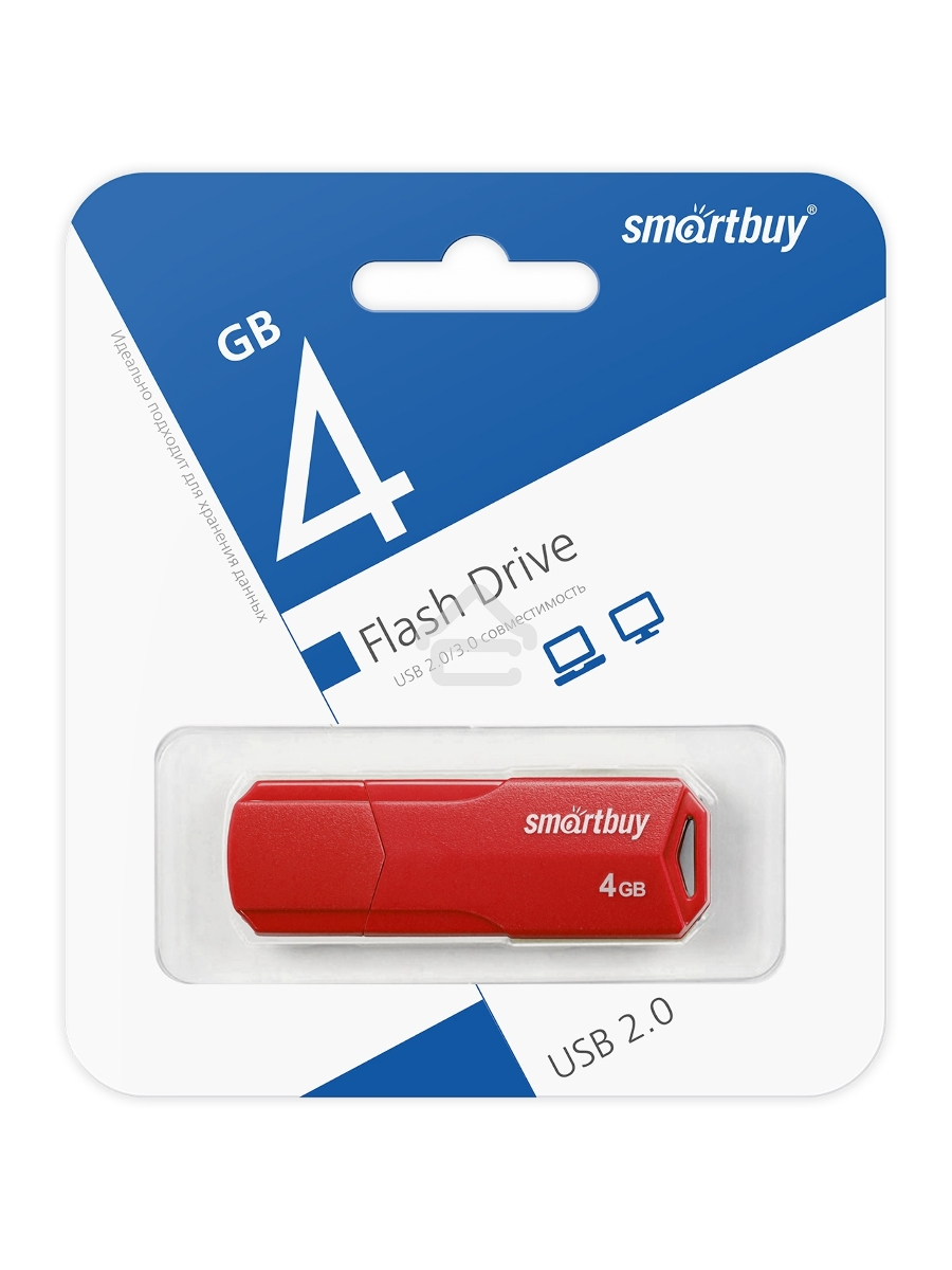Флеш диск USB SmartBuy 4GB CLUE Red (SB4GBCLU-R)