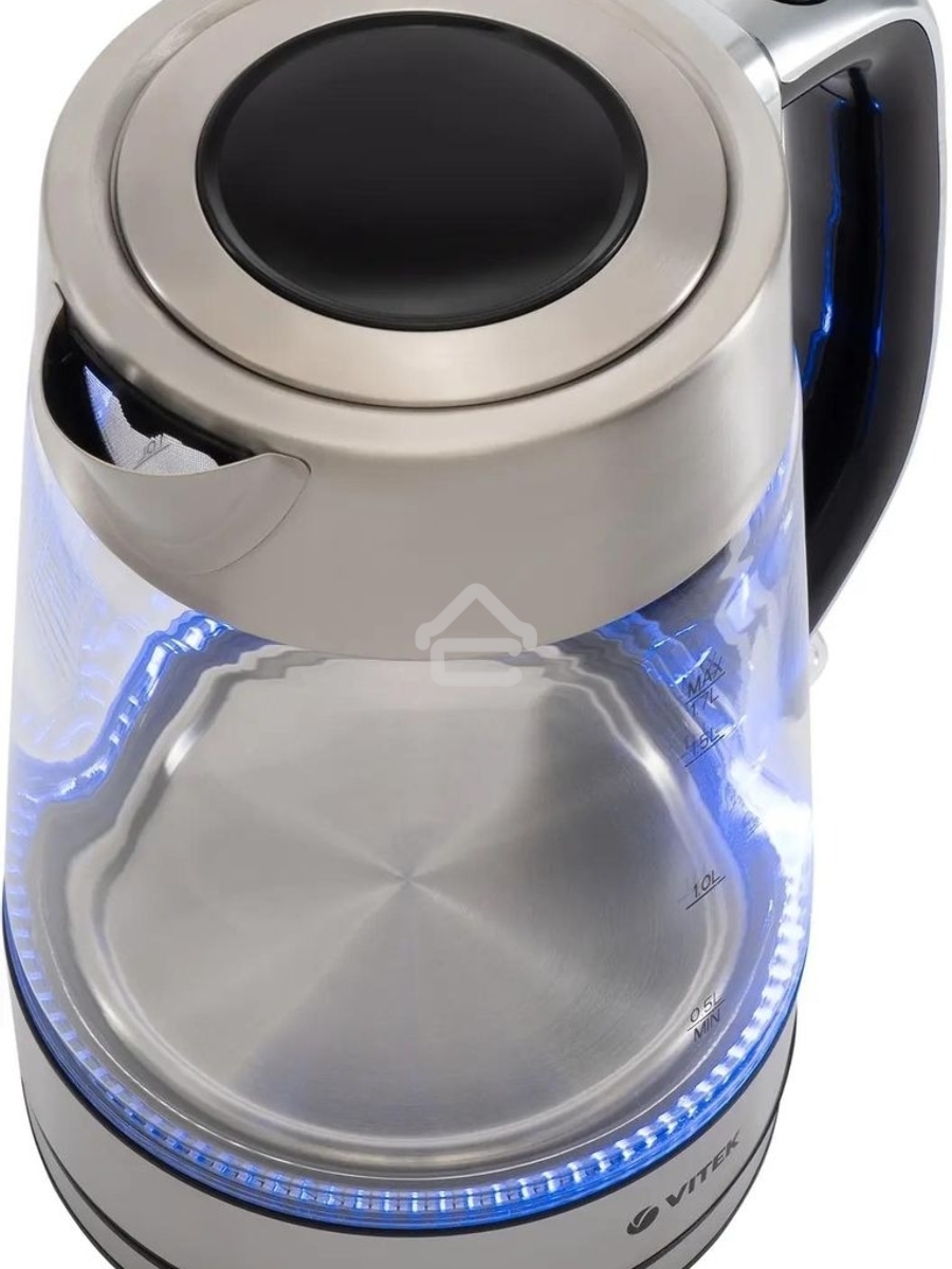 Чайник электрический Vitek VT-1184 1.7л. 2200Вт серебристый корпус: стекло/металл