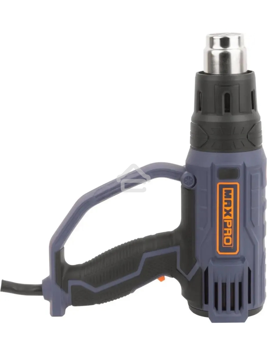 Фен технический MAX-PRO MPHG2001 2000 Вт, 60/350/600°C, 500 л/мин, 0,76 кг, резиновый кабель, резиновые вставки, кор.