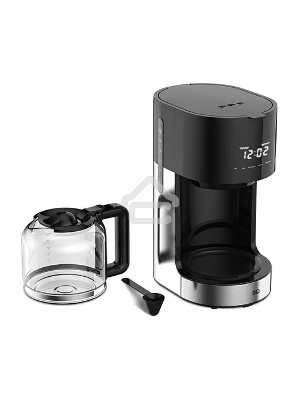 Кофеварка капельная  BQ CM1001 черный-стальной, исп. кофе -  молотый, 1.5 л, 900 Вт.