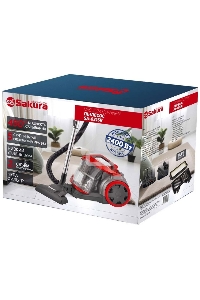 Пылесос Sakura SA-8315R красный/черный, 450/2400 Вт, уборка сухая, пылесборник контейнер, 2 л