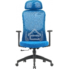 Кресло компьютерное Cactus CS-MC515-BL темно-синий, сиденье темно-синий, сетка/ткань, с подголов. крестов. пластик, пластик черный