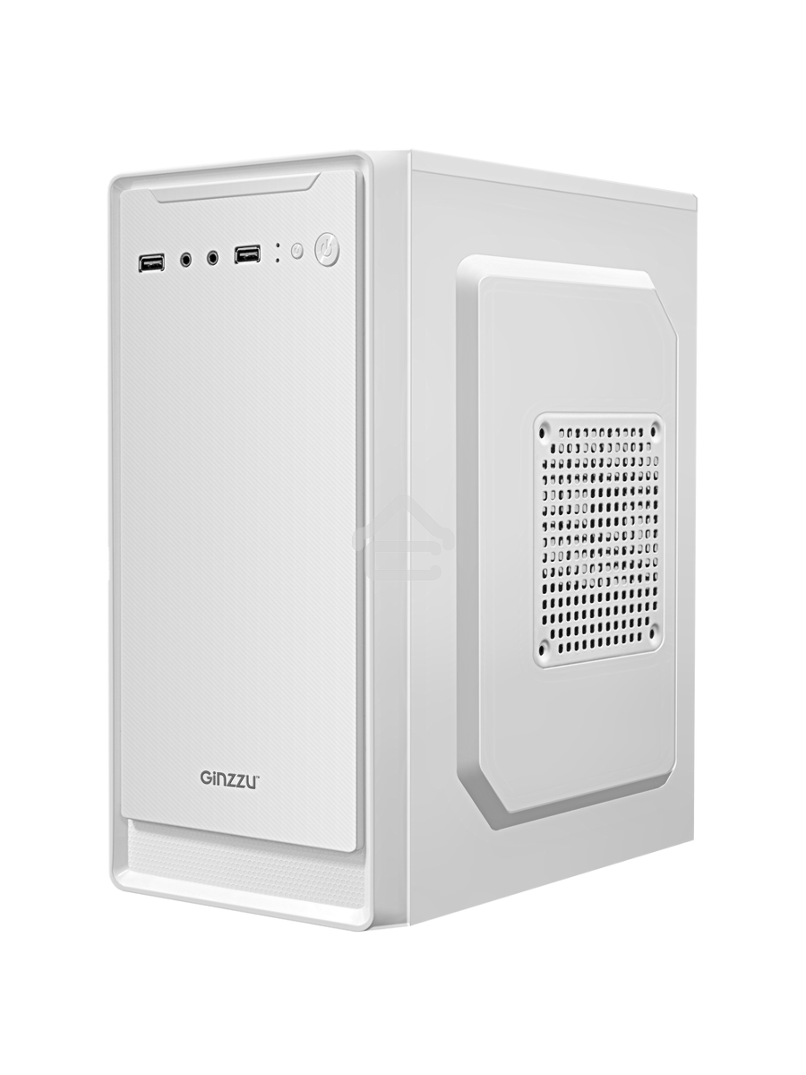 Компьютерный корпус MiniTower Ginzzu B185 White mATX,2xUSB2.0, белый,w/o PSU, w/o fan (Ginzzu B185)