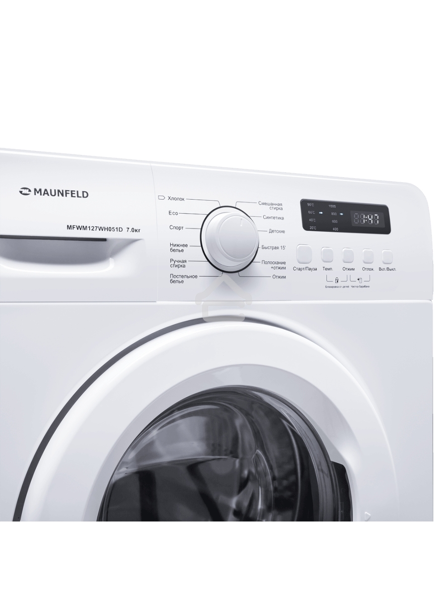 Стиральная машина Maunfeld MFWM127WH051D белый, загрузка  фронтальная 7 кг, 1200 об/мин., класс: А+++