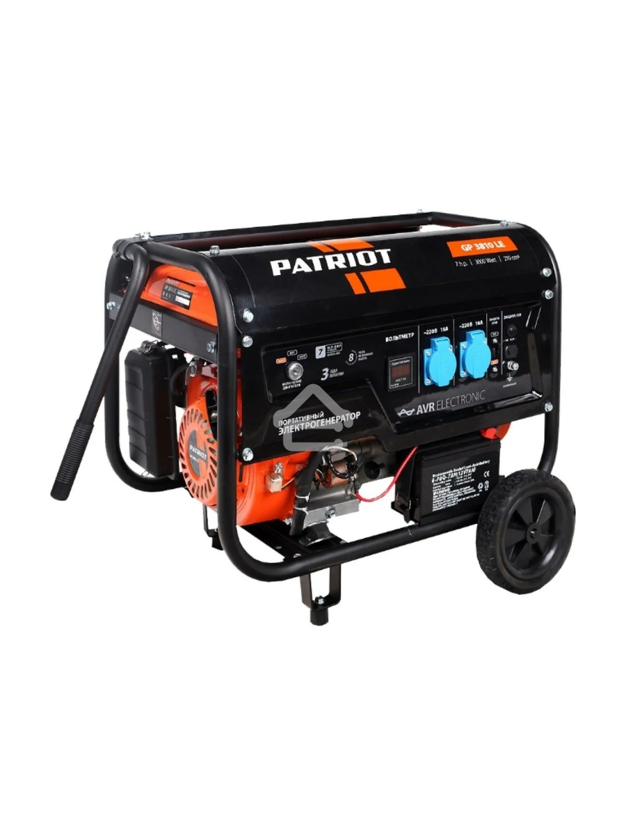 Электрогенератор бензиновый Patriot GP 3810LE, 3 кВт, 67 дБ, 49 кг