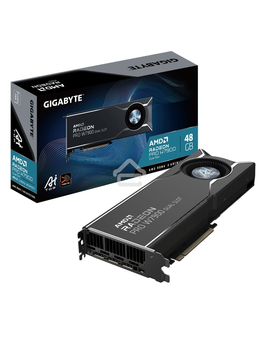 Видеокарта Gigabyte PRO W7900 DUAL SLOT AI TOP 48GB GDDR6 384bit mDP 3xDP BLOWER RTL