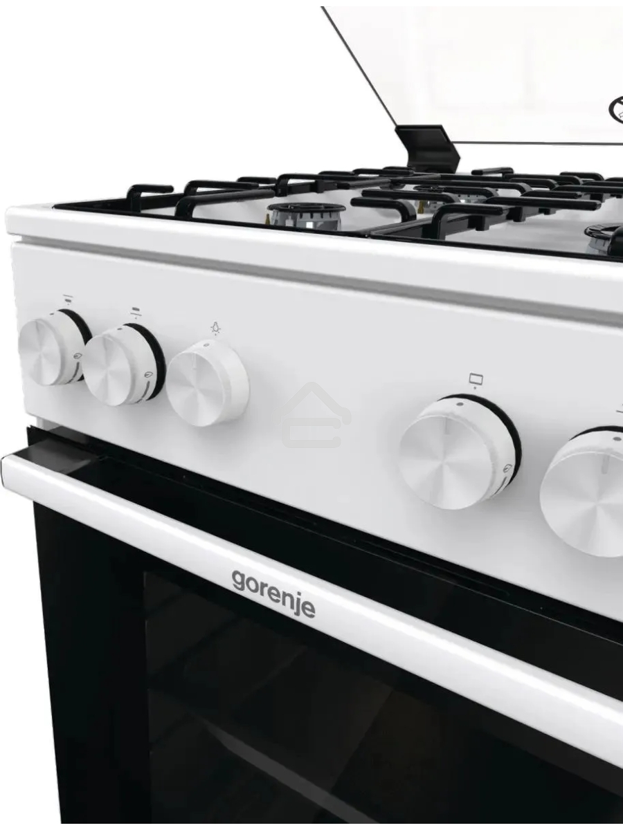 Плита газовая Gorenje GG5A10WH белый, конфорок 4 газовых, духовка 70 л, 50 см x 85 см x 59.4 см