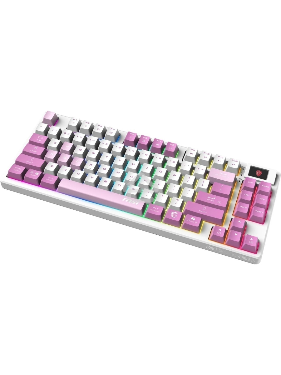 Клавиатура MSI Forge GK600, USB, белый фиолетовый