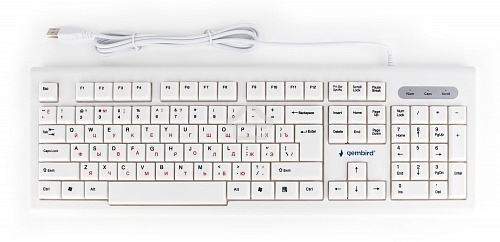 Клавиатура проводная Gembird KB-8354U, USB, бежевый/белый
